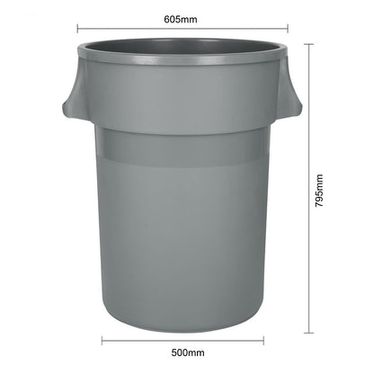 Jantex Heavy-Duty Round Bin Grey 160Ltr • PAS-DX498