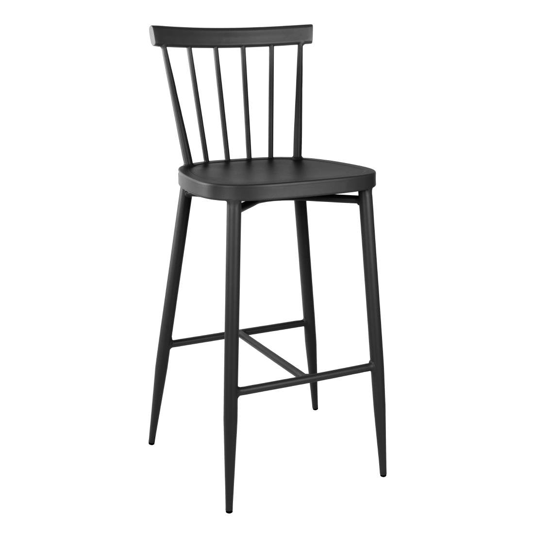 Bolero Windsor Aluminium Black High Stools (2 Pack) (Pack of 2) • PAS-DX688