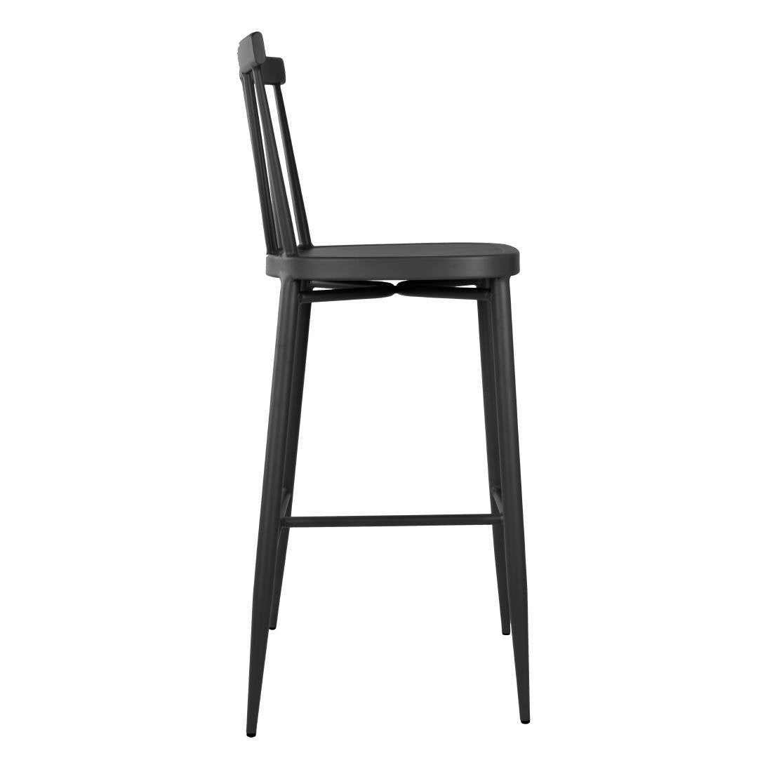 Bolero Windsor Aluminium Black High Stools (Pack of 2) • PAS-DX688