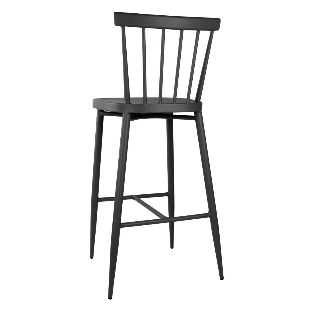 Bolero Windsor Aluminium Black High Stools (Pack of 2) • PAS-DX688