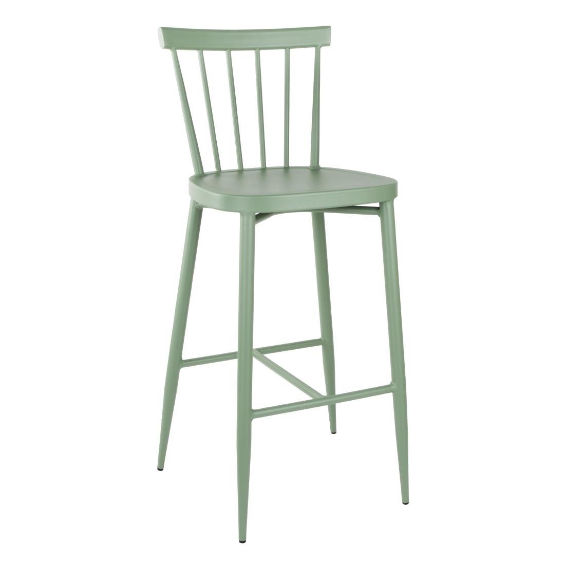 Bolero Windsor Aluminium Green High Stools (Pack of 2) • PAS-DX689