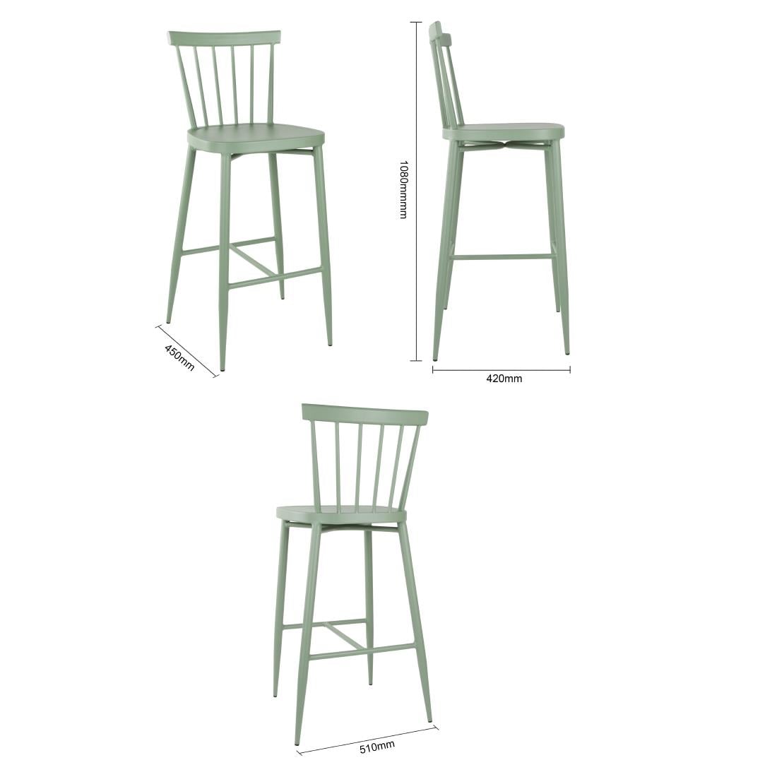 Bolero Windsor Aluminium Green High Stools (2 Pack) (Pack Quantity: 2) • PAS-DX689