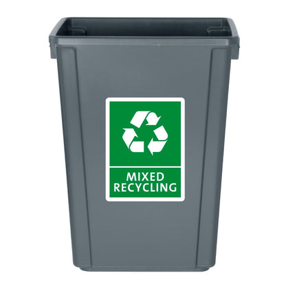 Jantex Slim Bin 60Ltr Grey (Space-saving design. Material: Polypropylene. 600(H)x455(W)x312(D)mm) • PAS-DX965