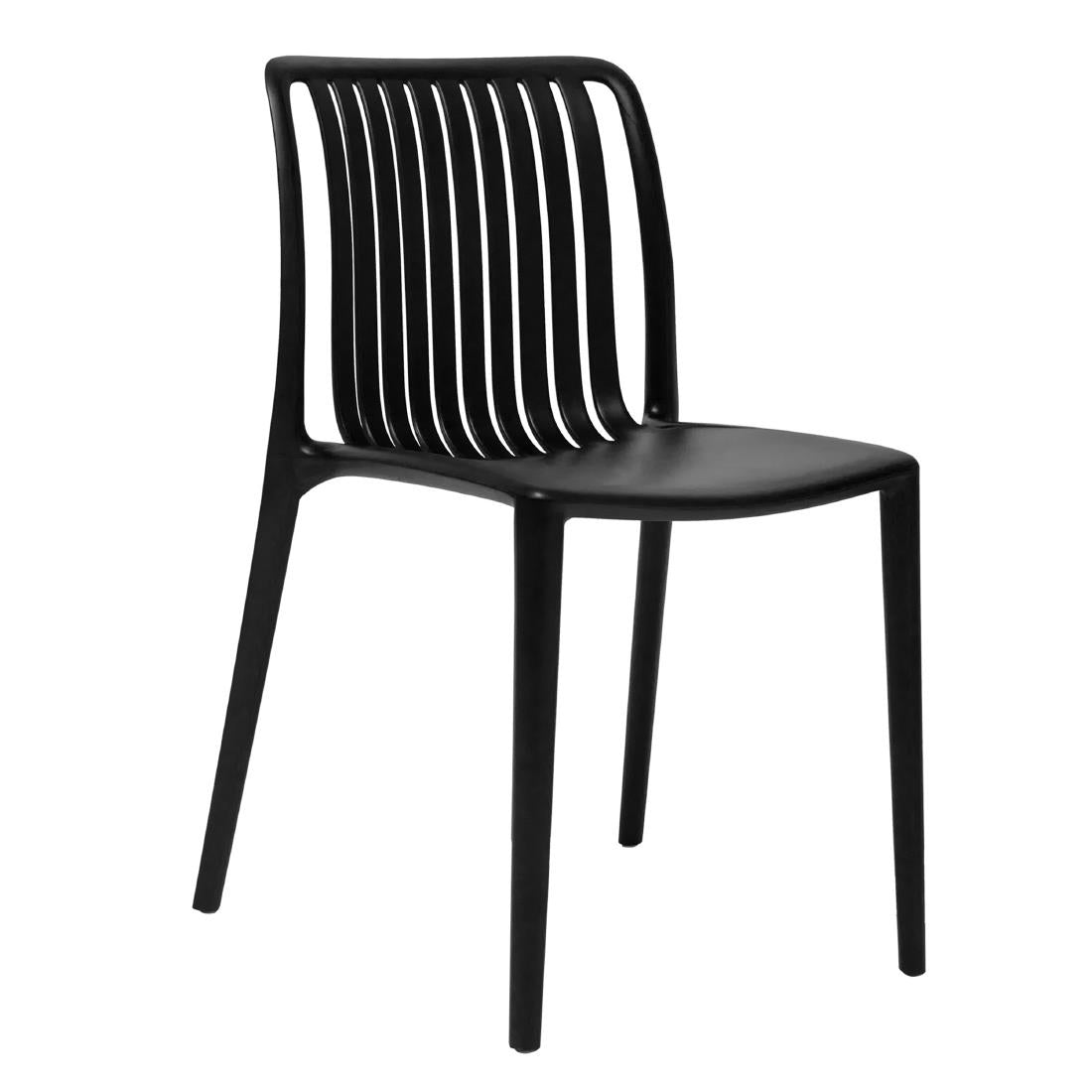 Bolero Verona Café Chairs Black (2 Pack) (Pack Quantity: 2) • PAS-DX976