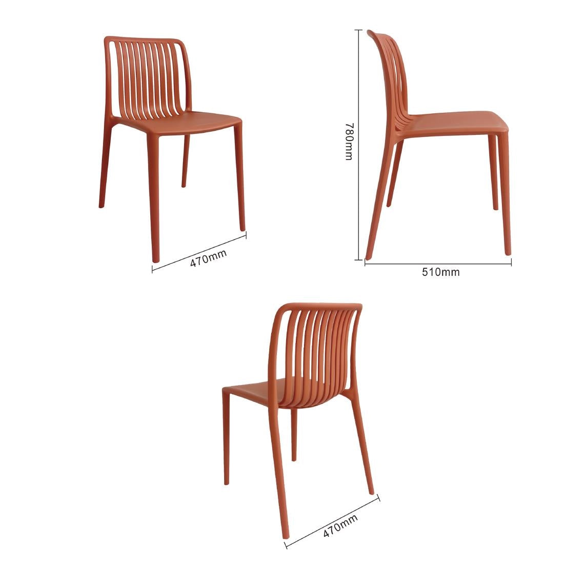 Bolero Verona Café Chairs Mild Orange (2 Pack) (Pack Quantity: 2) • PAS-DX977