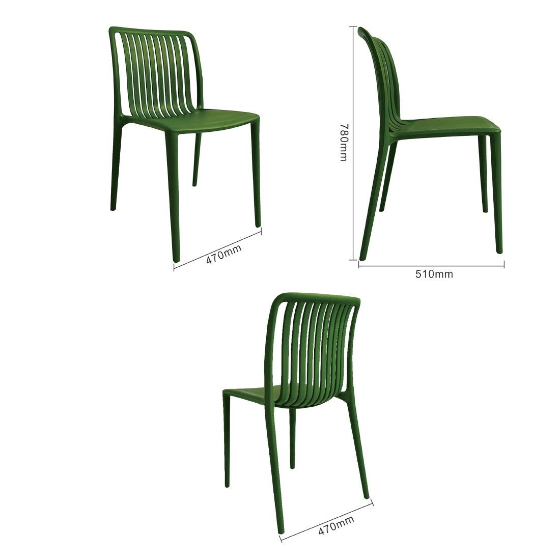 Bolero Verona Café Chairs Forest Green (2 Pack) (Pack Quantity: 2) • PAS-DX978