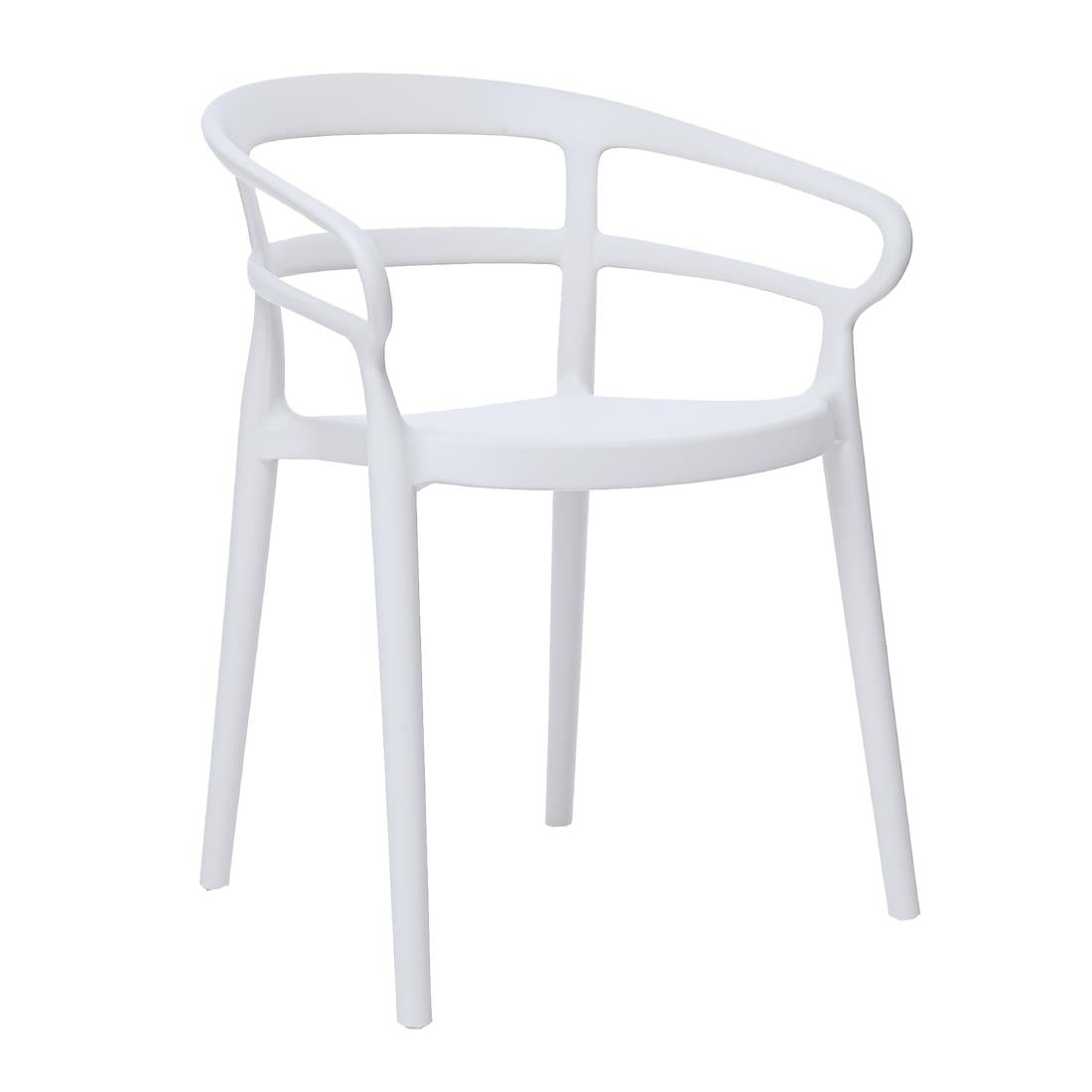 Bolero Mateo Café Chairs White (2 Pack) (Pack Quantity: 2) • PAS-DX979