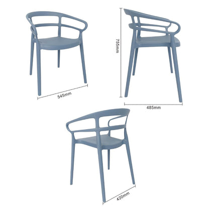 Bolero Mateo Café Chairs Slate Blue (2 Pack) (Pack Quantity: 2) • PAS-DX980