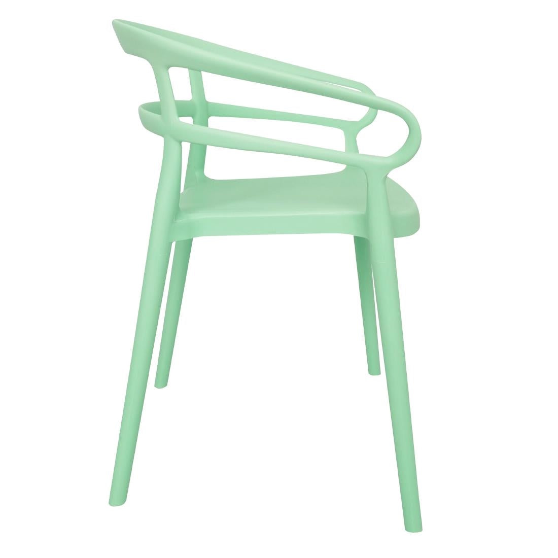 Bolero Mateo Café Chairs Mint Green (2 Pack) (Pack Quantity: 2) • PAS-DX981