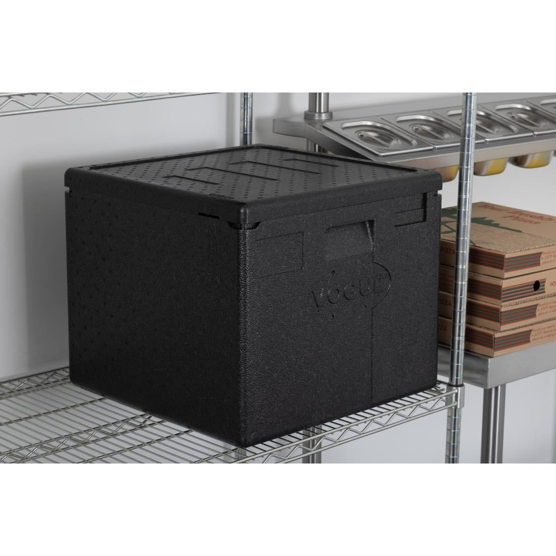 Vogue Insulated EPP Pizza Transport Box 59Ltr 8 Pizza Capacity (480x480x405mm) • PAS-DX991