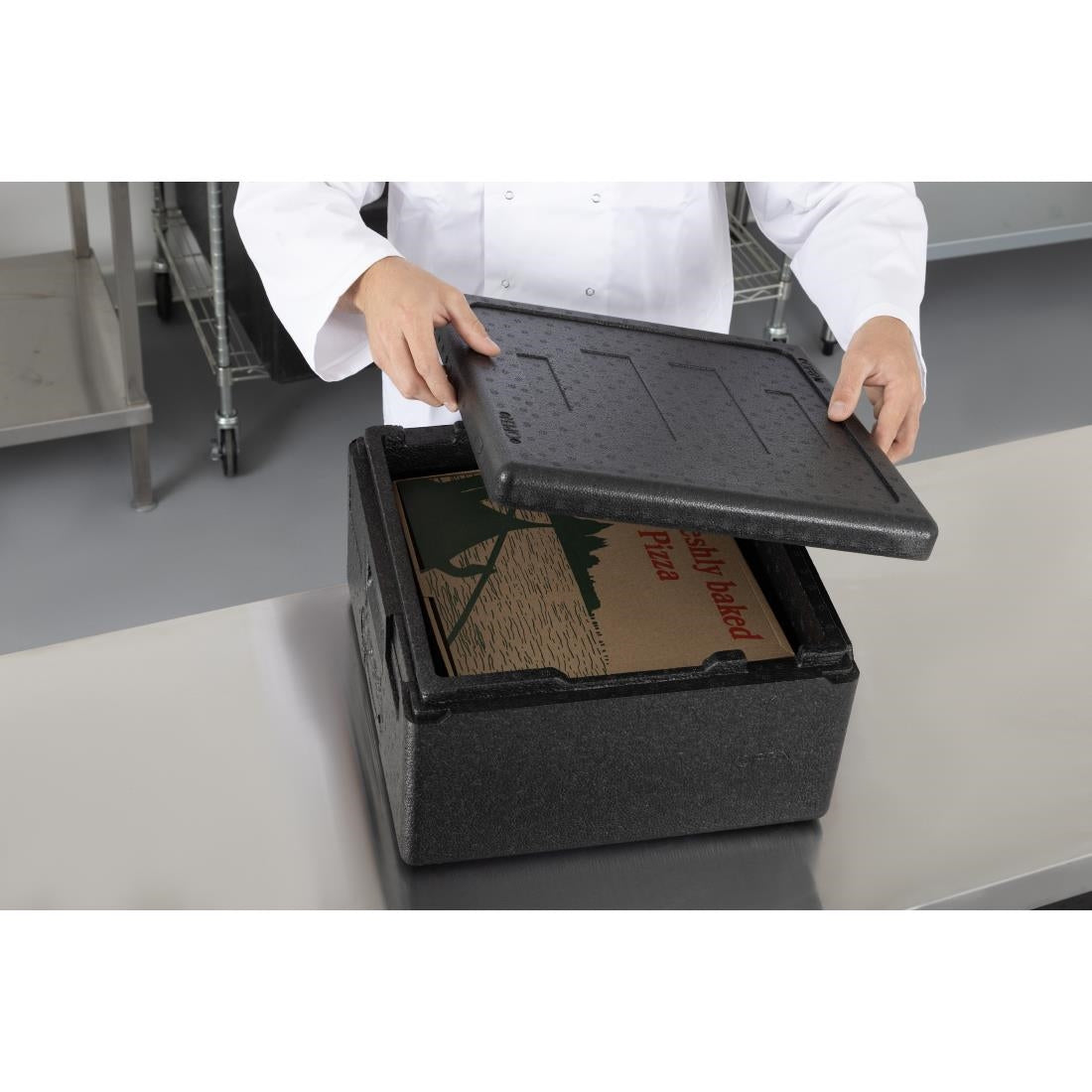 Vogue Insulated EPP Pizza Storage & Food Transport Box 22Ltr 4 Pizza Capacity (350x350x235mm) • PAS-DX992