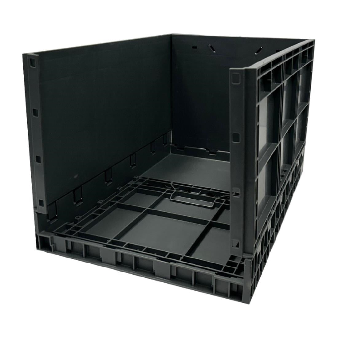 Vogue Plastic Folding Transport Storage Crate 594x396x353mm (Black. 594x396x353mm) • PAS-DX997
