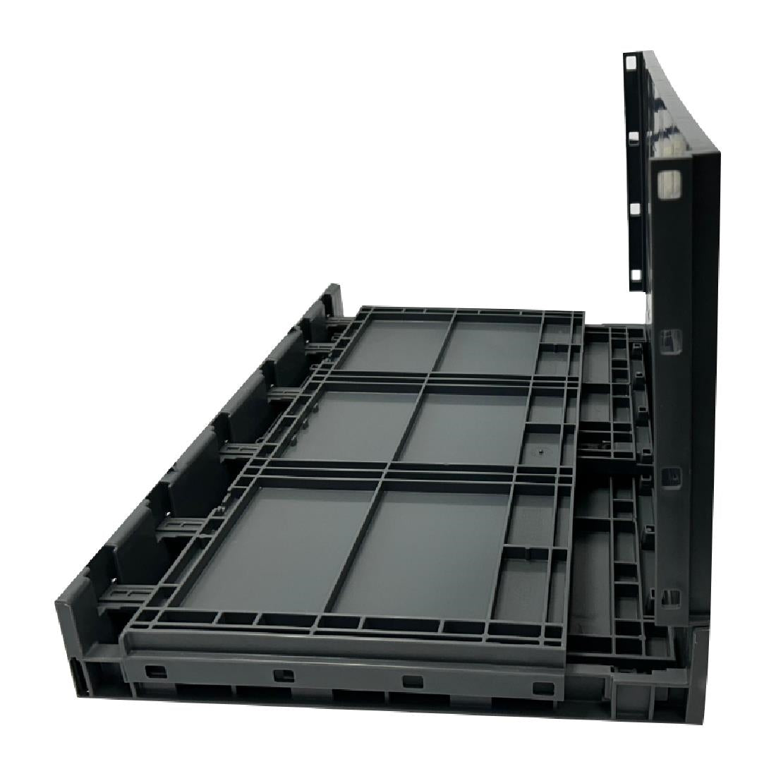 Vogue Plastic Folding Transport Storage Crate 594x396x353mm (Black. 594x396x353mm) • PAS-DX997