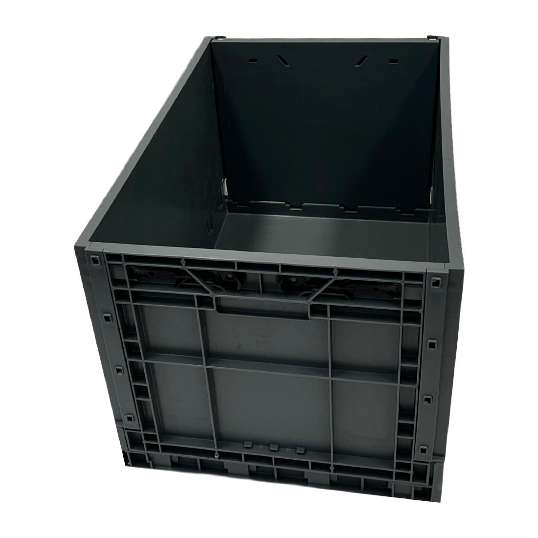 Vogue Plastic Folding Transport Storage Crate 594x396x353mm (Black. 594x396x353mm) • PAS-DX997