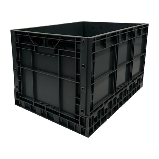 Vogue Plastic Folding Transport Storage Crate 594x396x353mm (Black. 594x396x353mm) • PAS-DX997