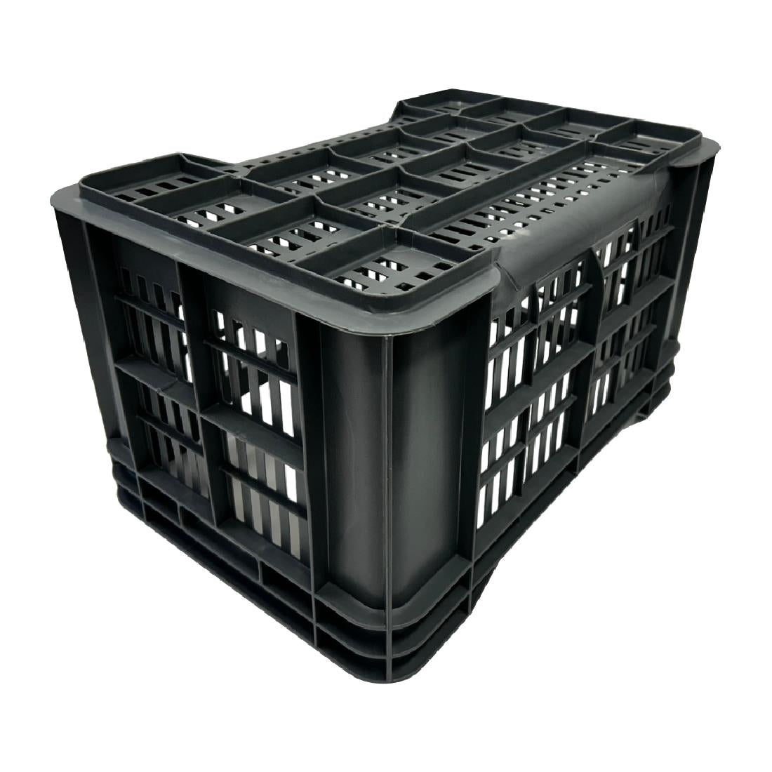 Vogue Perforated Plastic Storage Crate 542x360x290mm (Black. 542x360x290mm) • PAS-DX998