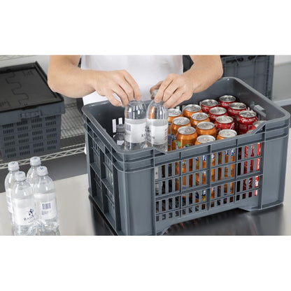 Vogue Perforated Plastic Storage Crate 542x360x290mm (Black. 542x360x290mm) • PAS-DX998