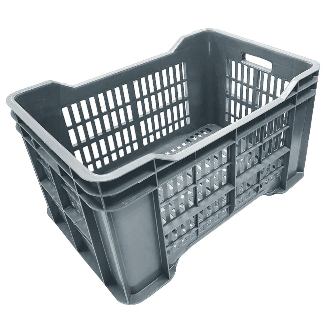 Vogue Perforated Plastic Storage Crate 542x360x290mm (Grey. 542x360x290mm) • PAS-DX998