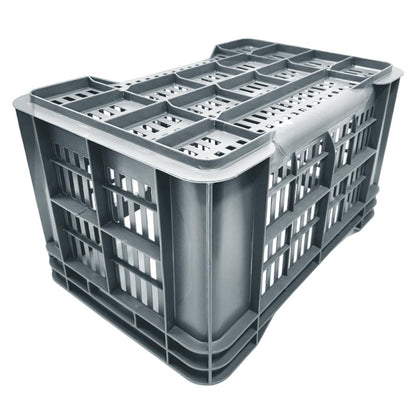 Vogue Perforated Plastic Storage Crate 542x360x290mm (Grey. 542x360x290mm) • PAS-DX998