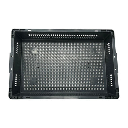 Vogue Perforated Plastic Storage Crate 600x400x120mm (Black. 600x400x120mm) • PAS-DX999