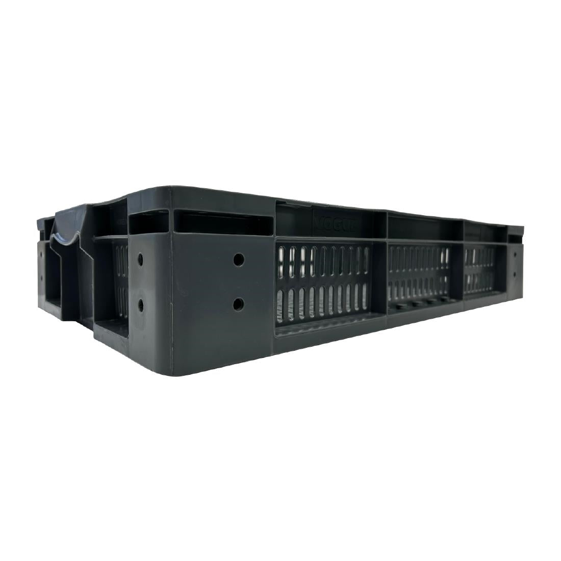 Vogue Perforated Plastic Storage Crate 600x400x120mm (Black. 600x400x120mm) • PAS-DX999