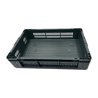 Vogue Perforated Plastic Storage Crate 600x400x120mm (Black. 600x400x120mm) • PAS-DX999