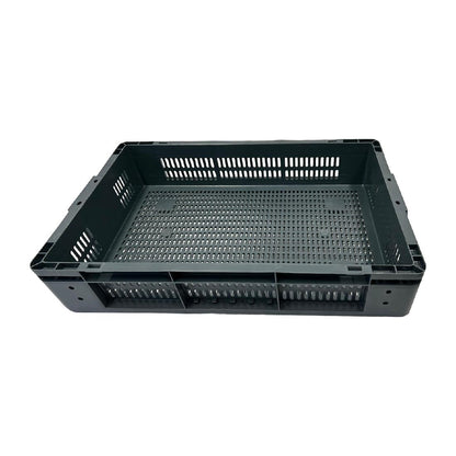 Vogue Perforated Plastic Storage Crate 600x400x120mm (Black. 600x400x120mm) • PAS-DX999