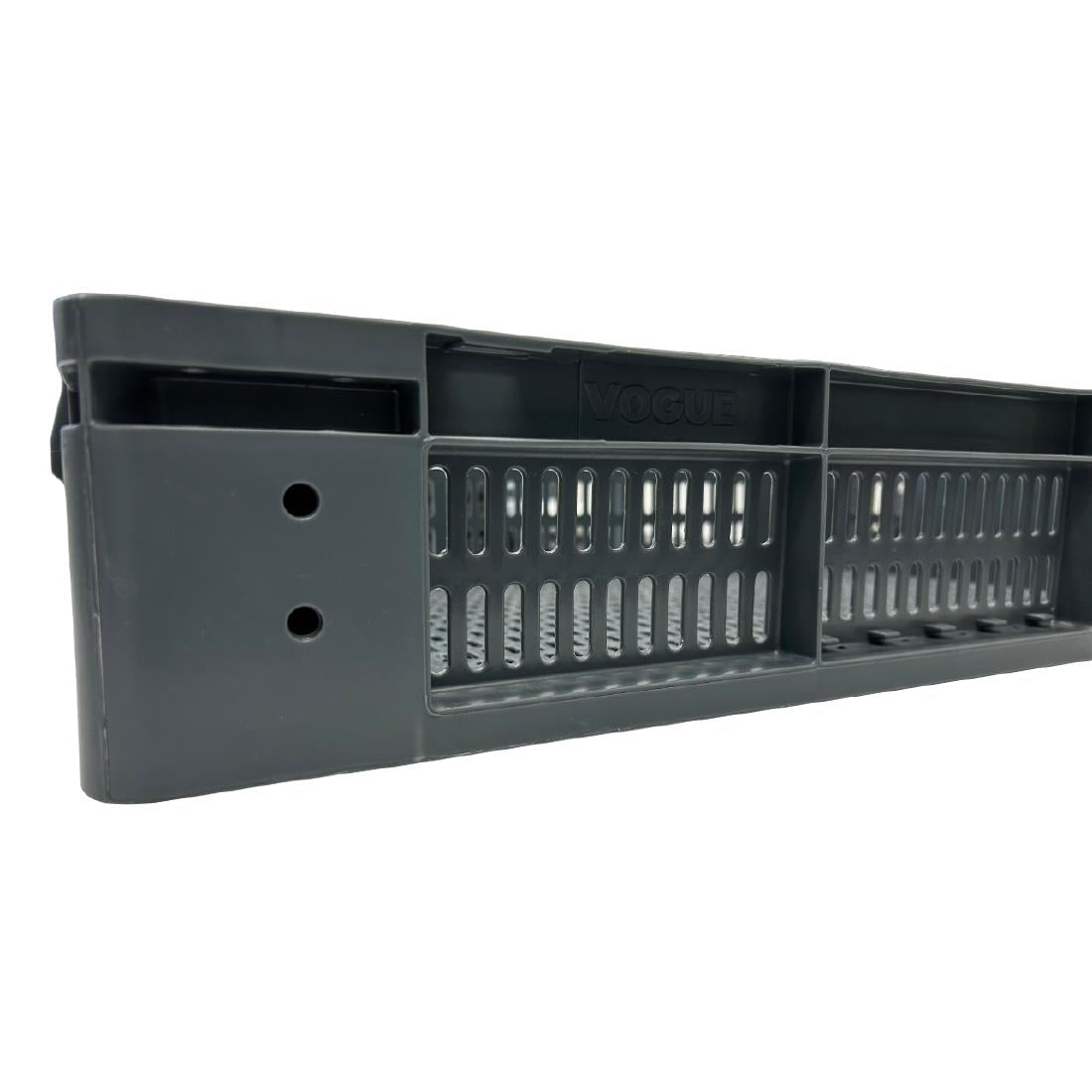 Vogue Perforated Plastic Storage Crate 600x400x120mm (Black. 600x400x120mm) • PAS-DX999