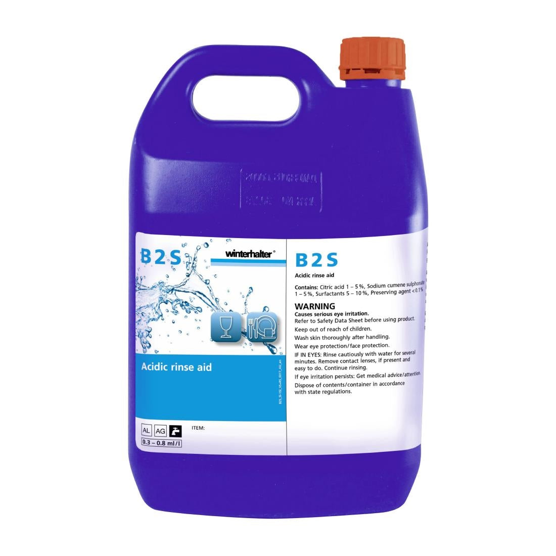 Winterhalter Universal Liquid Glass & Dishwashing Rinse Aid - 5Ltr • PAS-DY011