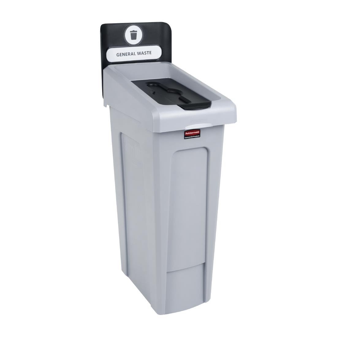 Rubbermaid Slim Jim General Waste Recycling Station Black 87Ltr • PAS-DY082