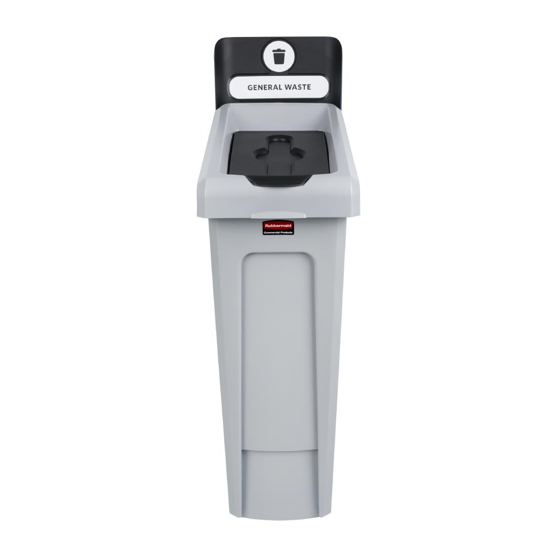 Rubbermaid Slim Jim General Waste Recycling Station Black 87Ltr • PAS-DY082