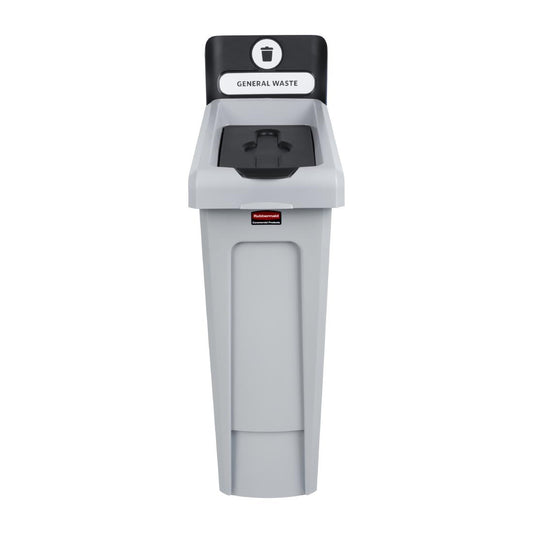 Rubbermaid Slim Jim General Waste Recycling Station Black 87Ltr • PAS-DY082