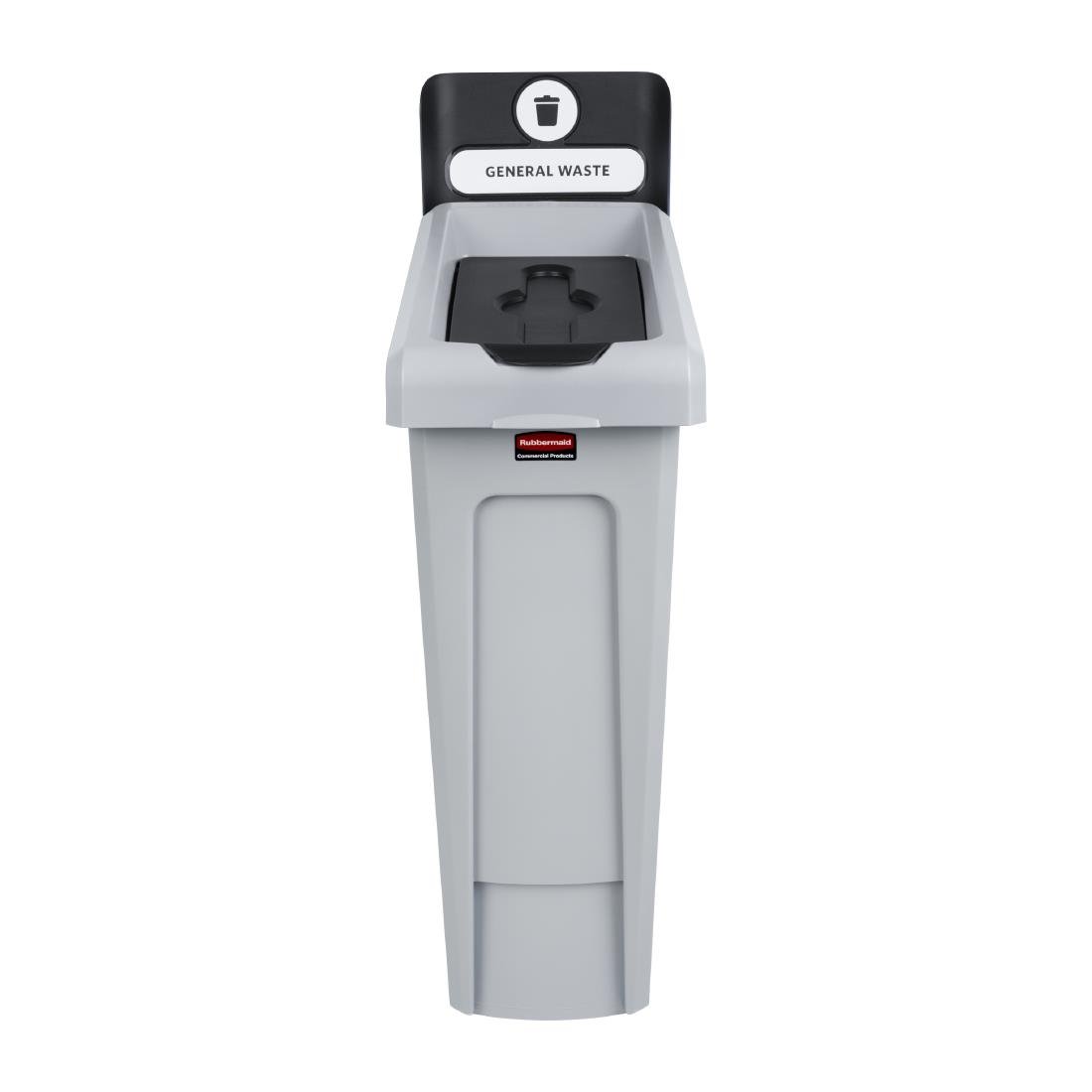 Rubbermaid Slim Jim General Waste Recycling Station Black 87Ltr • PAS-DY082