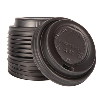 Fiesta Compostable Espresso Cup Lids 114ml / 4oz (Pack of 50) • PAS-DY982