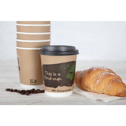 Fiesta Compostable Coffee Cups Double Wall 225ml / 8oz (Pack of 25) • PAS-DY984