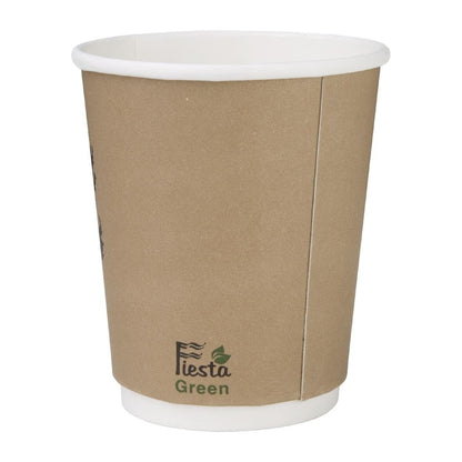 Fiesta Compostable Coffee Cups Double Wall 225ml / 8oz (Pack of 25) • PAS-DY984