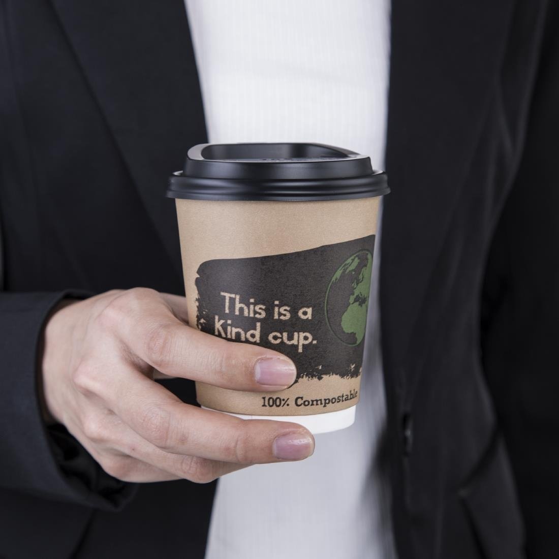 Fiesta Compostable Coffee Cups Double Wall 225ml / 8oz (Pack of 25) • PAS-DY984