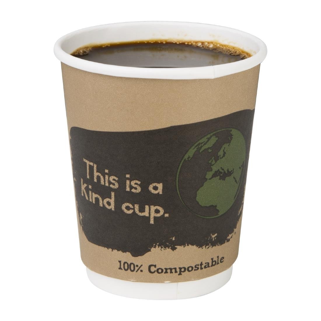 Fiesta Compostable Coffee Cups Double Wall 225ml / 8oz (Pack of 25) • PAS-DY984