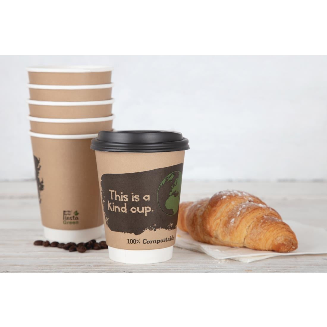 Fiesta Compostable Coffee Cups Double Wall 340ml / 12oz (Pack of 500) • PAS-DY987