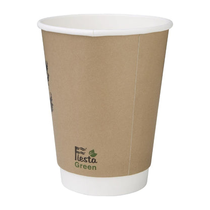 Fiesta Compostable Coffee Cups Double Wall 340ml / 12oz (Pack of 25) • PAS-DY986