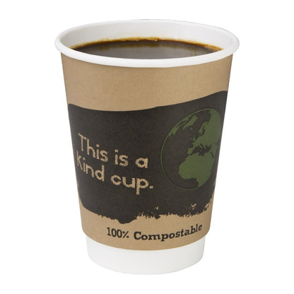 Fiesta Compostable Coffee Cups Double Wall 340ml / 12oz (Pack of 25) • PAS-DY986