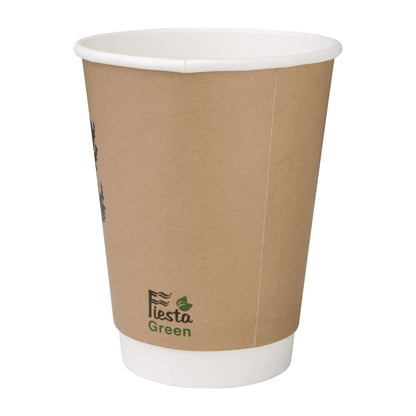 Fiesta Compostable Coffee Cups Double Wall 340ml / 12oz (Pack of 500) • PAS-DY987