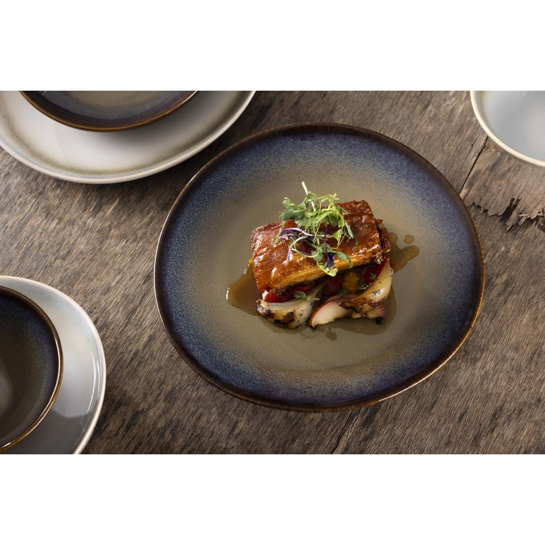Olympia Birch Aubergine Coupe Plate - 270mm 10 1/2" (6 Pack) (270(Ø)mm | Pack Quantity: 6) • PAS-DZ697