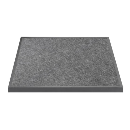 Bolero Black Brushed Mix Outdoor Tempered Glass Table Top Square Grey Trim 700mm • PAS-DZ873