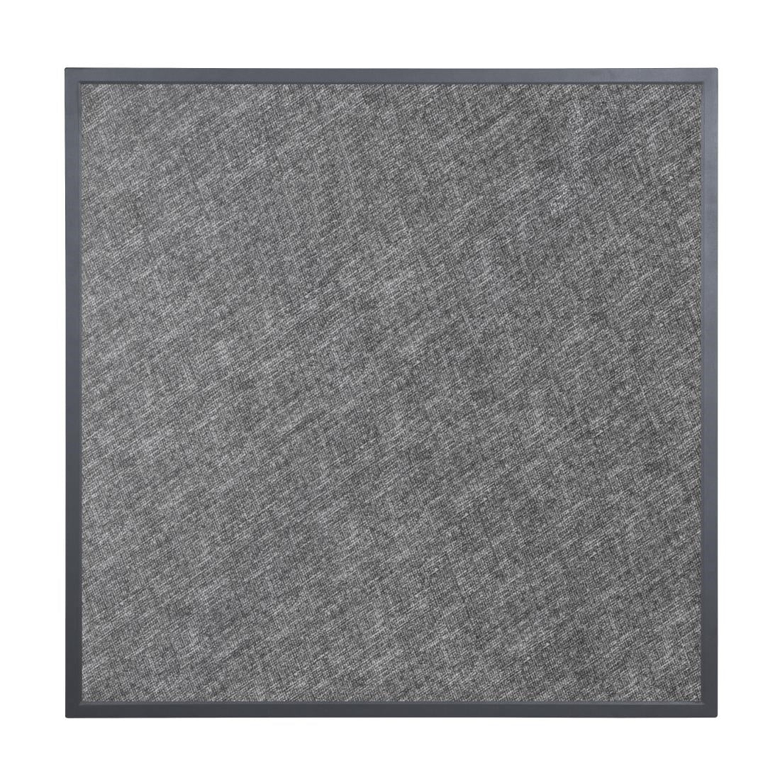 Bolero Black Brushed Mix Outdoor Tempered Glass Table Top Square Grey Trim 700mm • PAS-DZ873