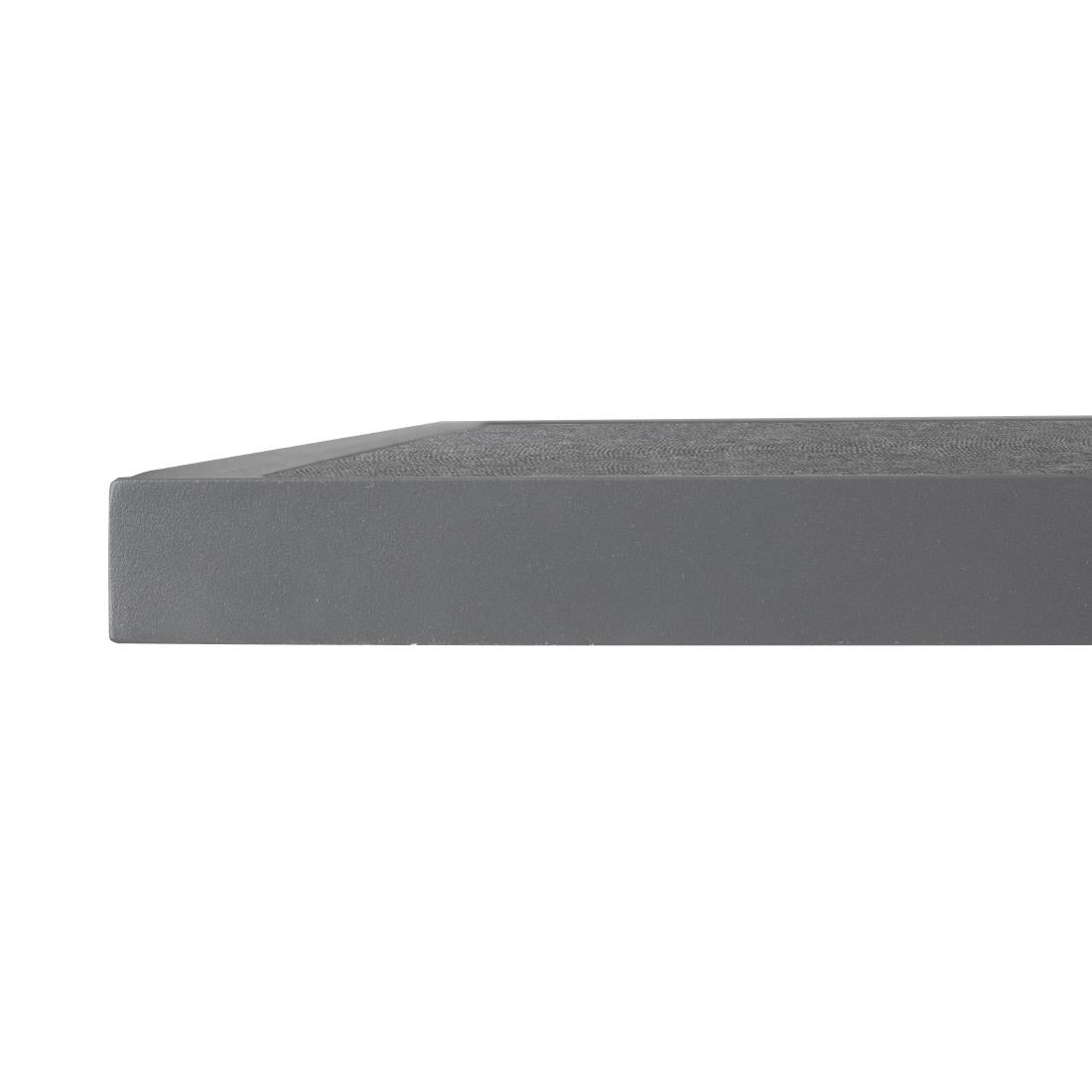 Bolero Black Brushed Mix Outdoor Tempered Glass Table Top Square Grey Trim 700mm (38(H)x700(W)x700(L)mm) • PAS-DZ873