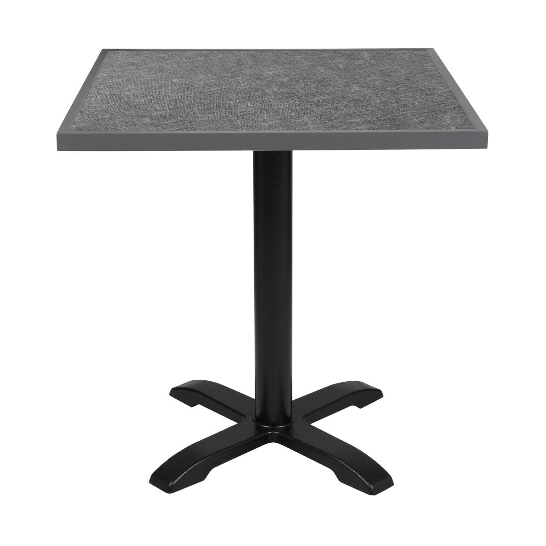 Bolero Black Brushed Mix Outdoor Tempered Glass Table Top Square Grey Trim 700mm (38(H)x700(W)x700(L)mm) • PAS-DZ873