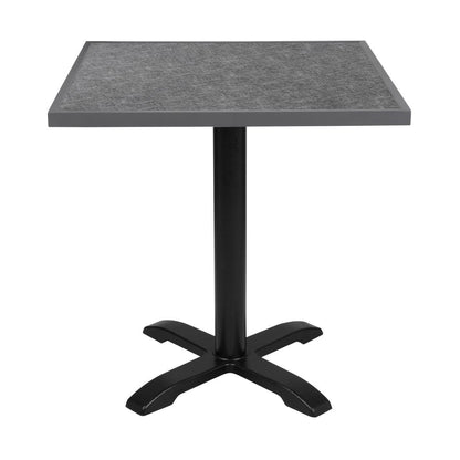 Bolero Black Brushed Mix Outdoor Tempered Glass Table Top Square Grey Trim 700mm (38(H)x700(W)x700(L)mm) • PAS-DZ873