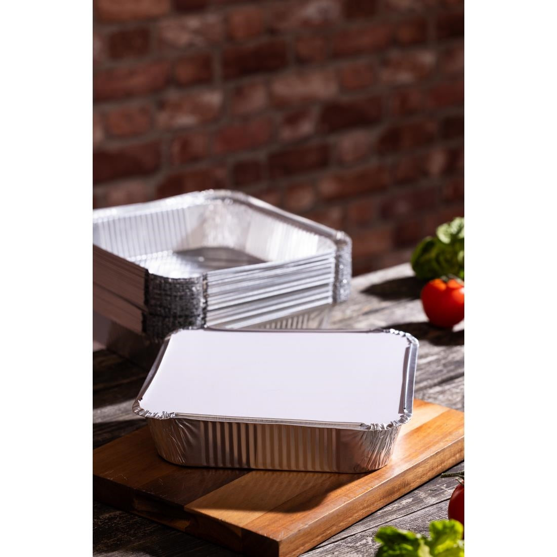 Fiesta Recyclable Deep Foil Containers 2100ml (200 Pack) (Capacity: 2100ml | Pack Quantity: 200) • PAS-DZ892