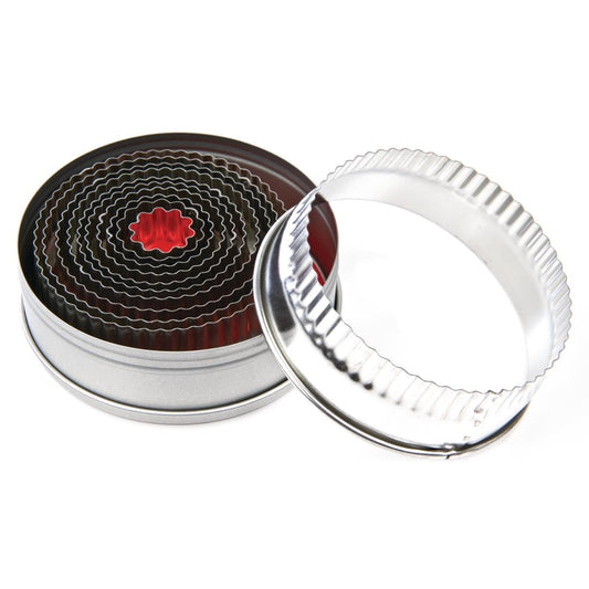 Vogue Round Fluted Pastry Cutter Set (11 Pack) • PAS-E019